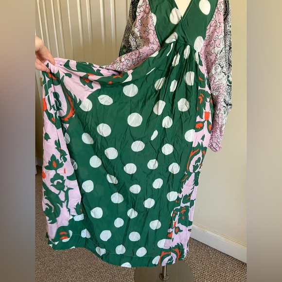 Essentiel Antwerp Green, multicolor print cotton blend boho maxi dress size XS - Picture 5 of 11